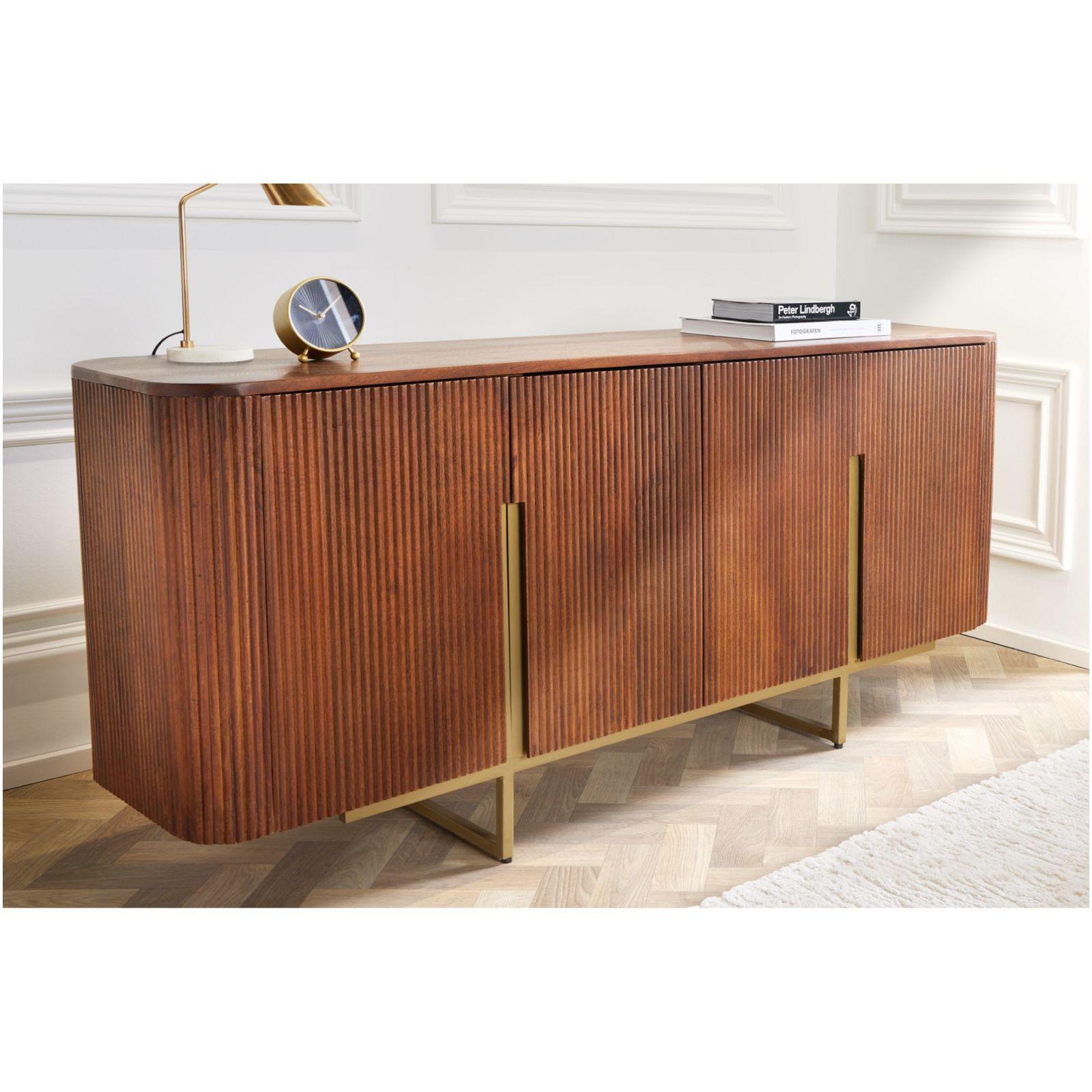 Sideboard abgerundet Cazeno Gold Mangoholz braun 160