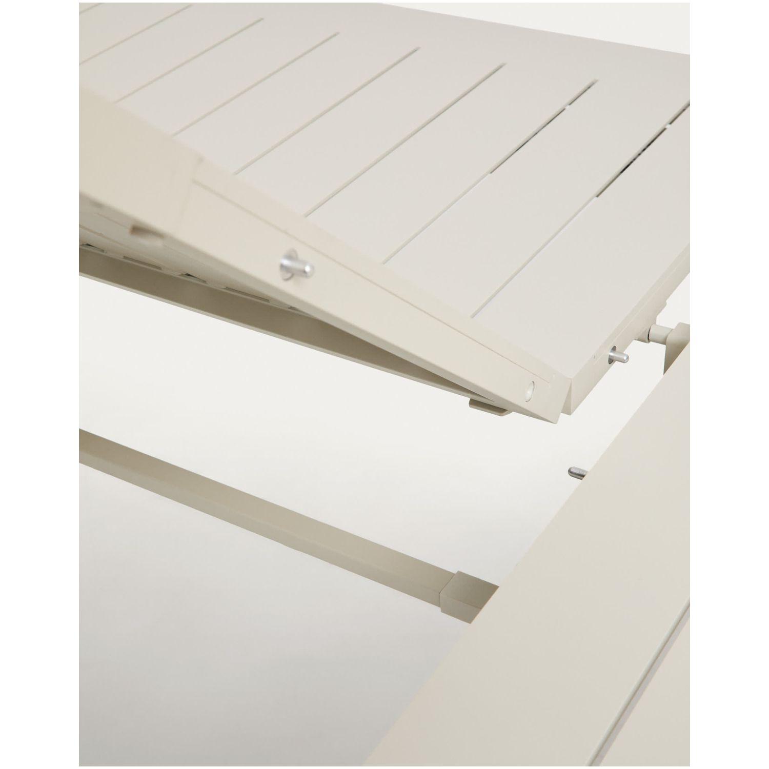 Gartentisch ausziehbar Livorno Aluminium ecru Holzoptik 233-350x100
