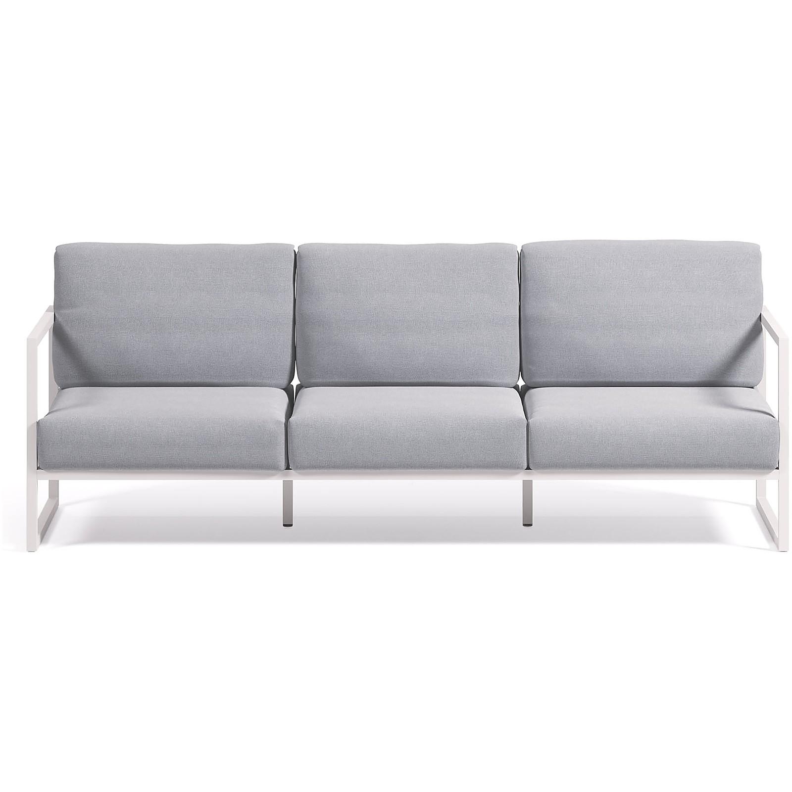 Comova 3-Sitzer-Sofa 100% outdoor blau und Aluminium weiss 222 cm