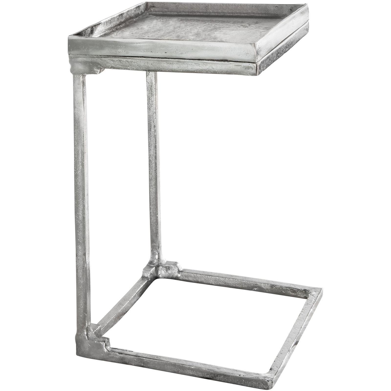 Beistelltisch Aluminium silber (mit Tablar) 33x33