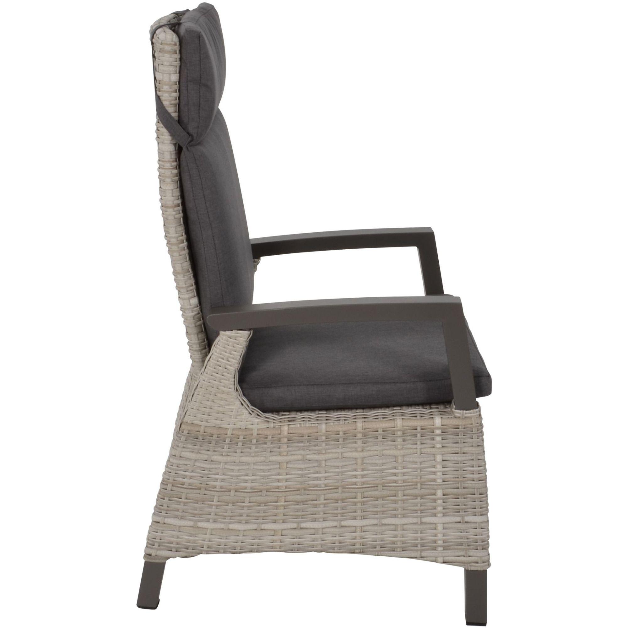 Poly Rattan Gartenstuhl Parma taupe (verstellbar)