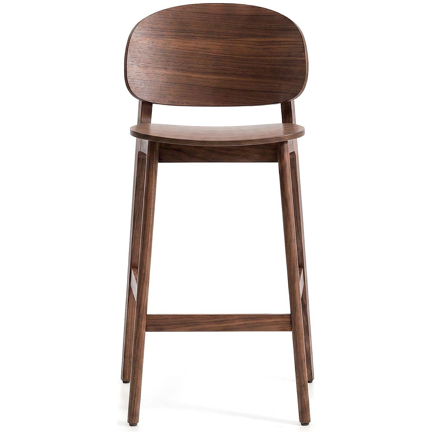 Barhocker Ludara aus Eichenfurnier mit Nussbaumfinish 65 cm
