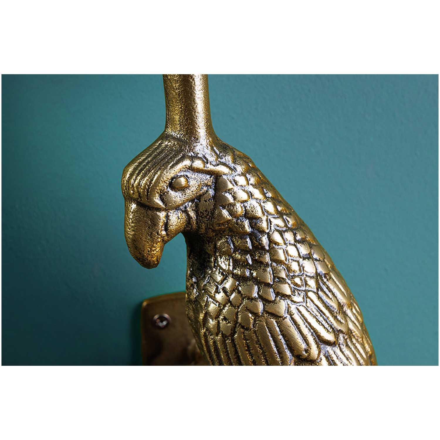 Wandgarderobe mit Ablage Vögel Hammerschlag-Effekt Antikgold (2er-Set)