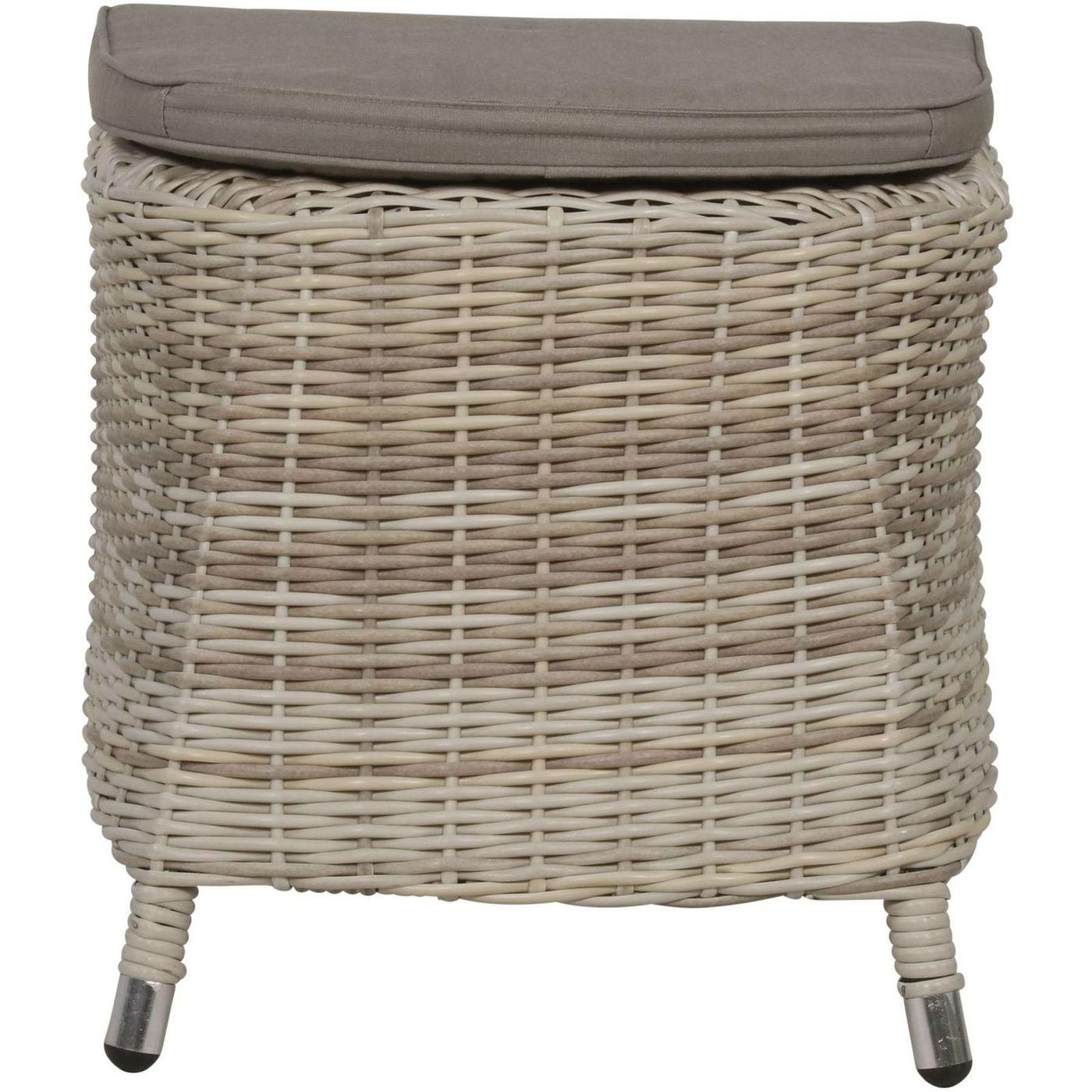 Gartenhocker mit Kissen Poly Rattan Panama Beach