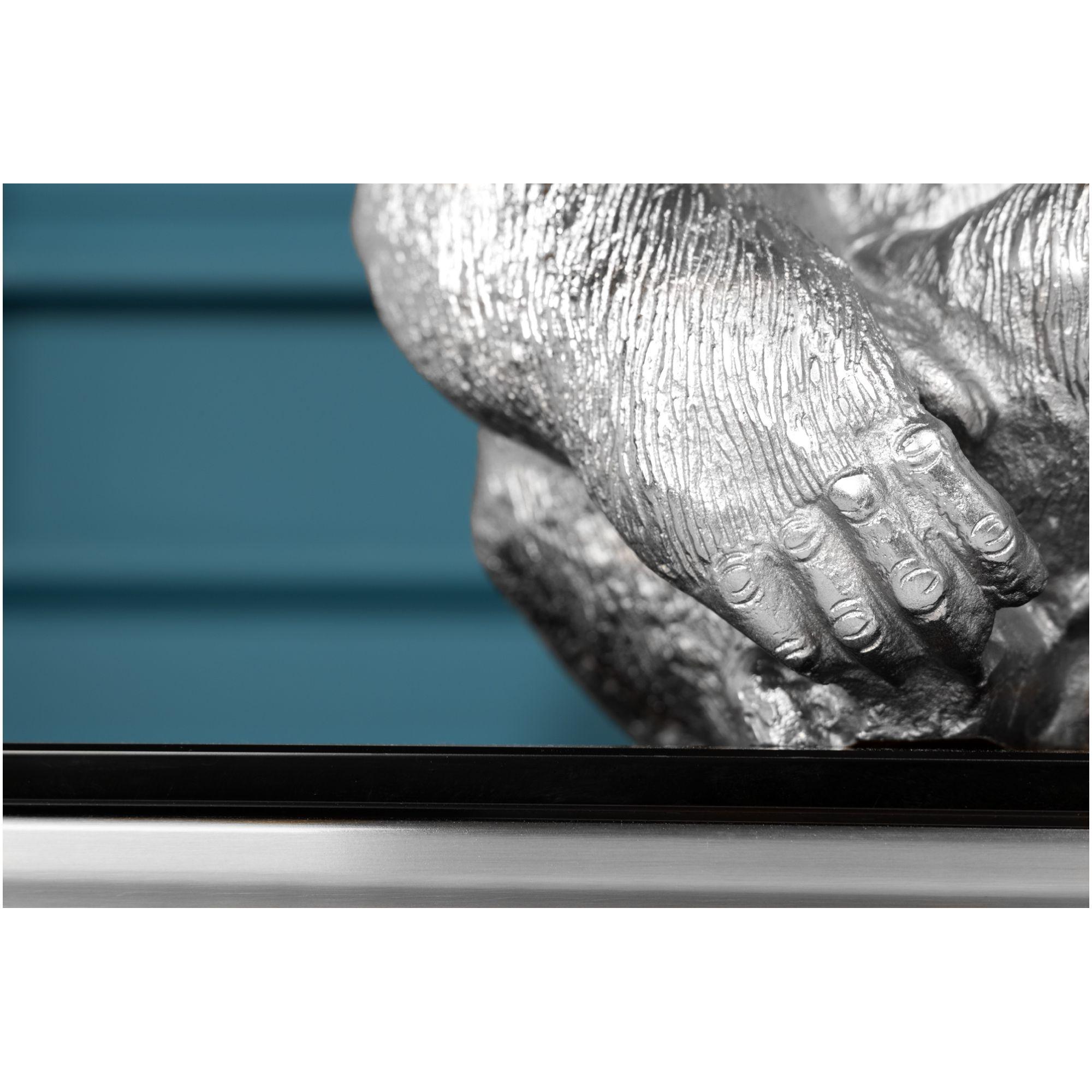 Deko Figur Gorilla Affe Aluminium silber
