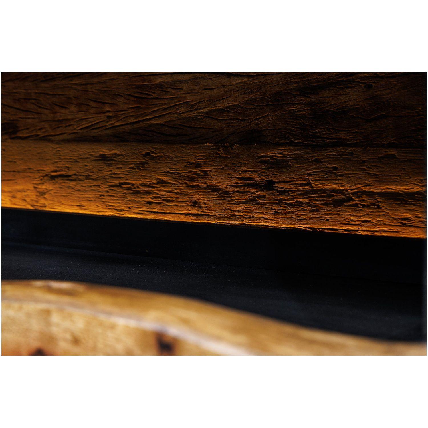 Hochkommode Baumkante Unikat Akazienholz natur schwarz 100x120 (mit LED Beleuchtung)