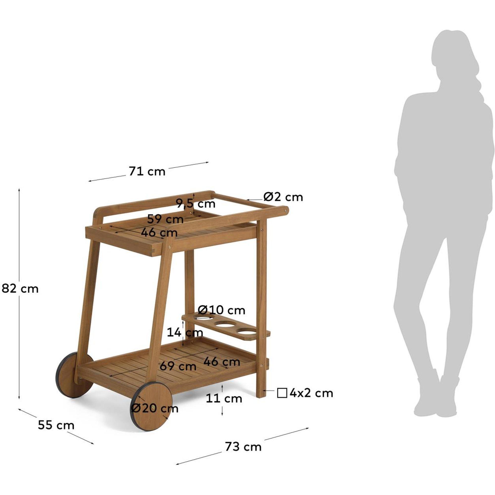 Felisa Outdoor Serviertisch aus massivem Akazienholz 100% FSC