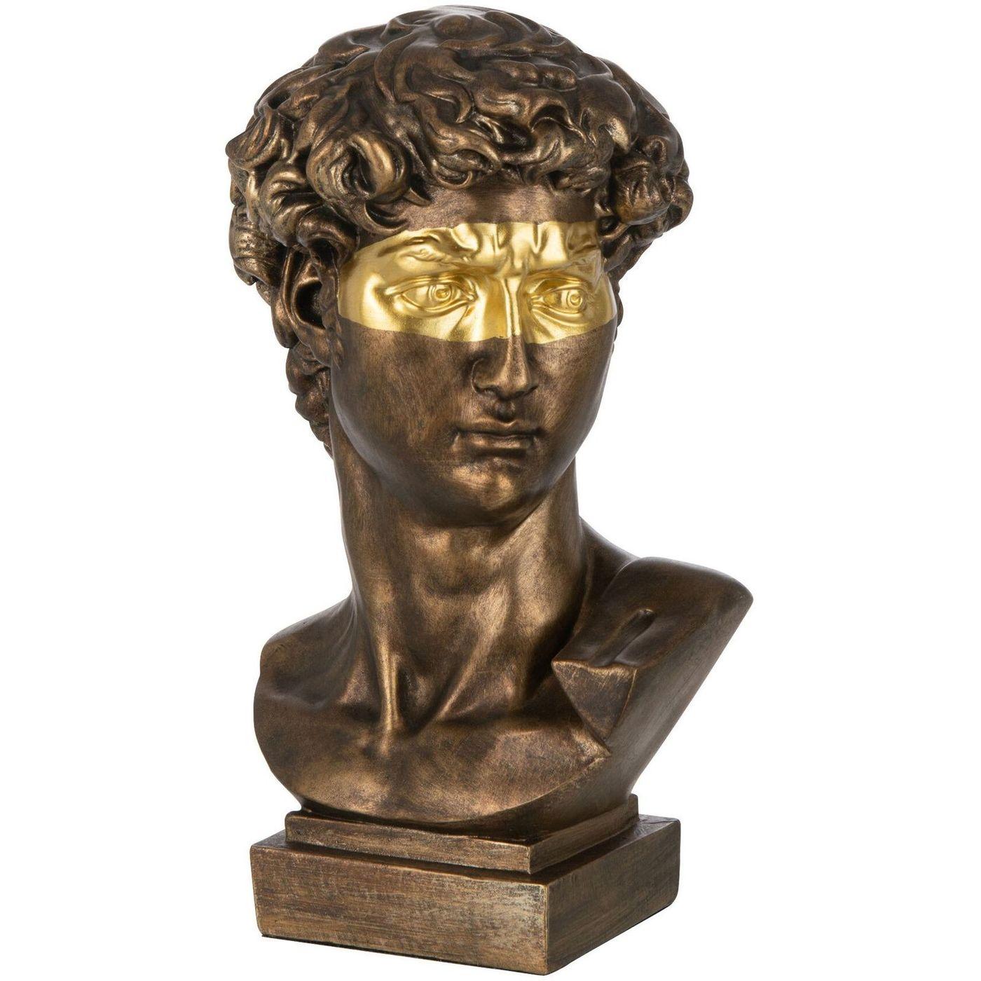 Deko Büste David Poly Bronze Gold H30