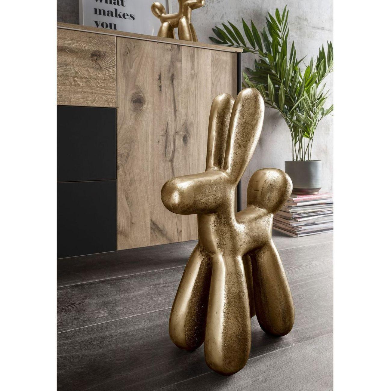 Deko Objekt Aluminum Hund Bubble Big antik-gold