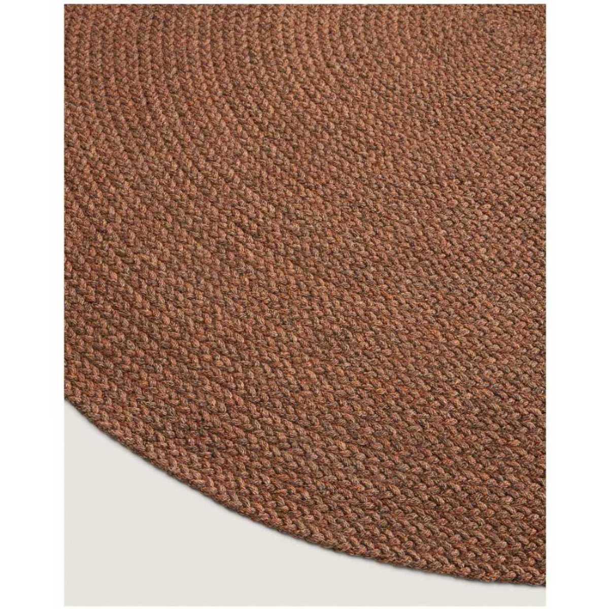Gartenteppich rund Despas aus synthetischen Fasern terrakotta 200x200