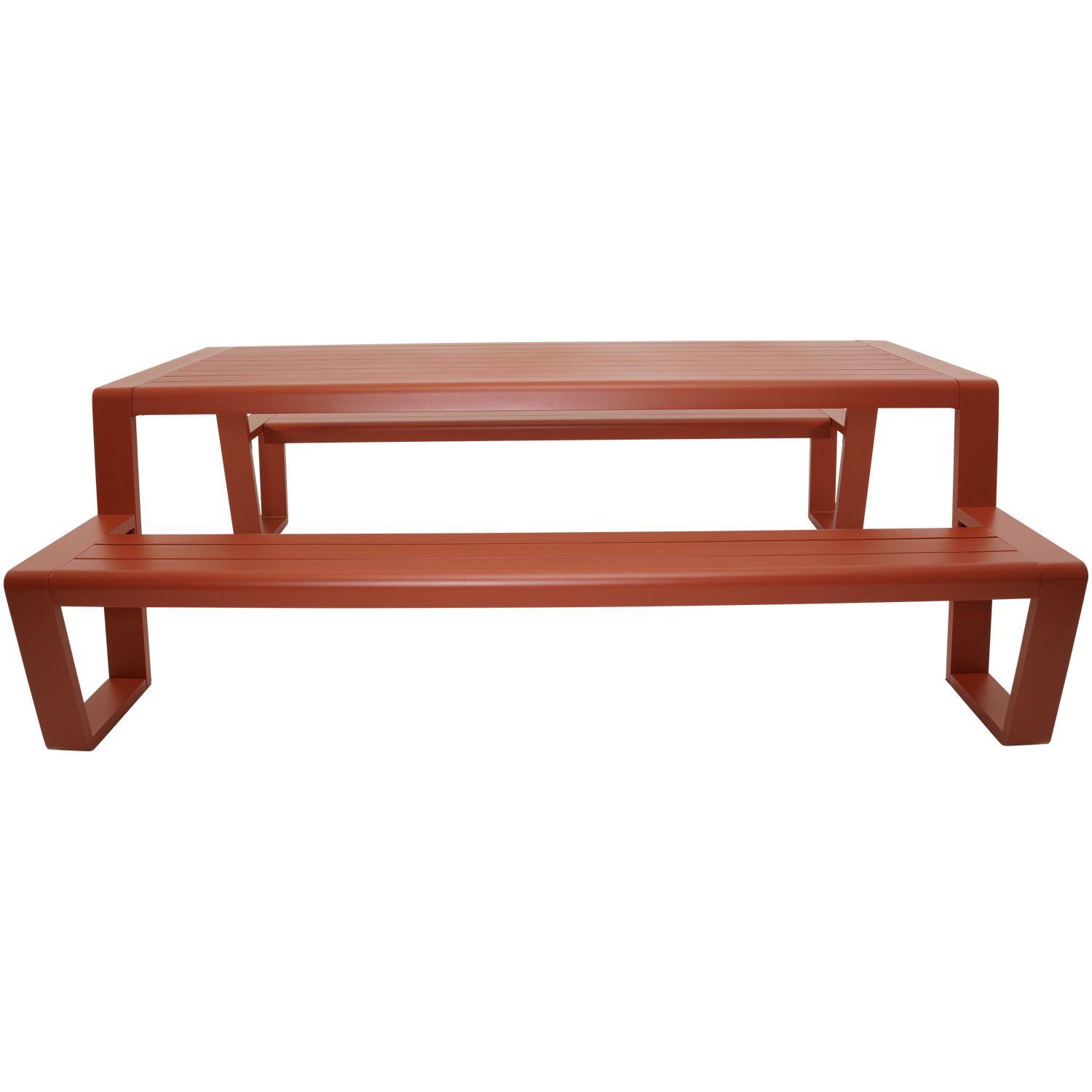 Garten Picknick Tischset Essgruppe Aluminium rot