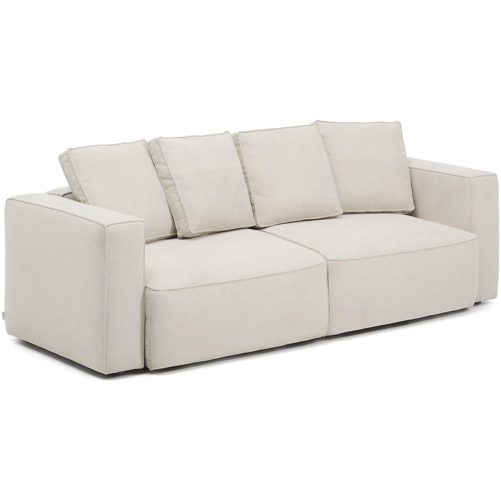 3-Sitzer Bettsofa Marela in beiger Chenille 236 cm FSC Mix Credit