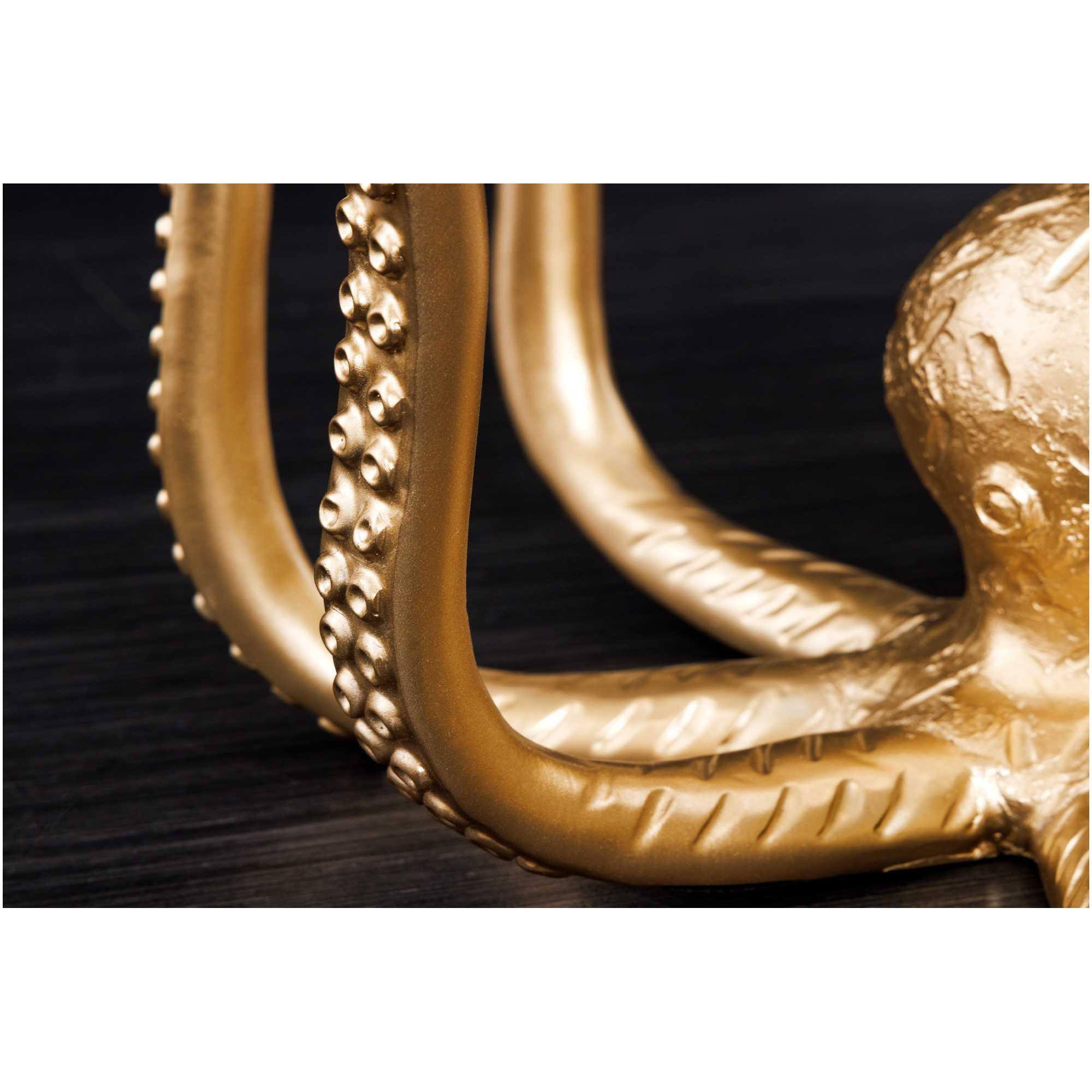 Beistelltisch mit Lampe Oktopus Metall gold Glas