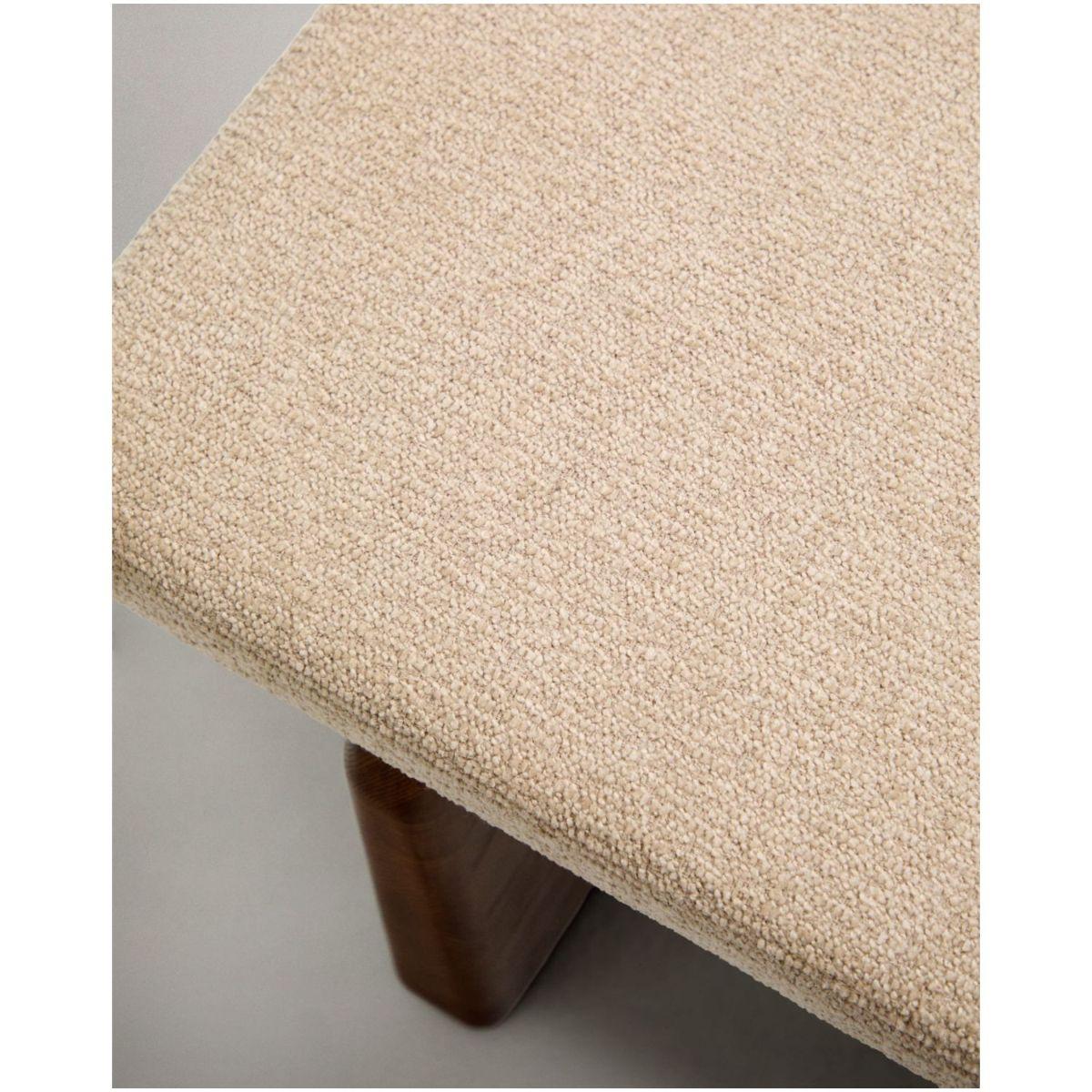 Chaiselongue Topaz aus beigefarbenem Chenille und massivem Eschenholz mit Walnuss-Finish 2