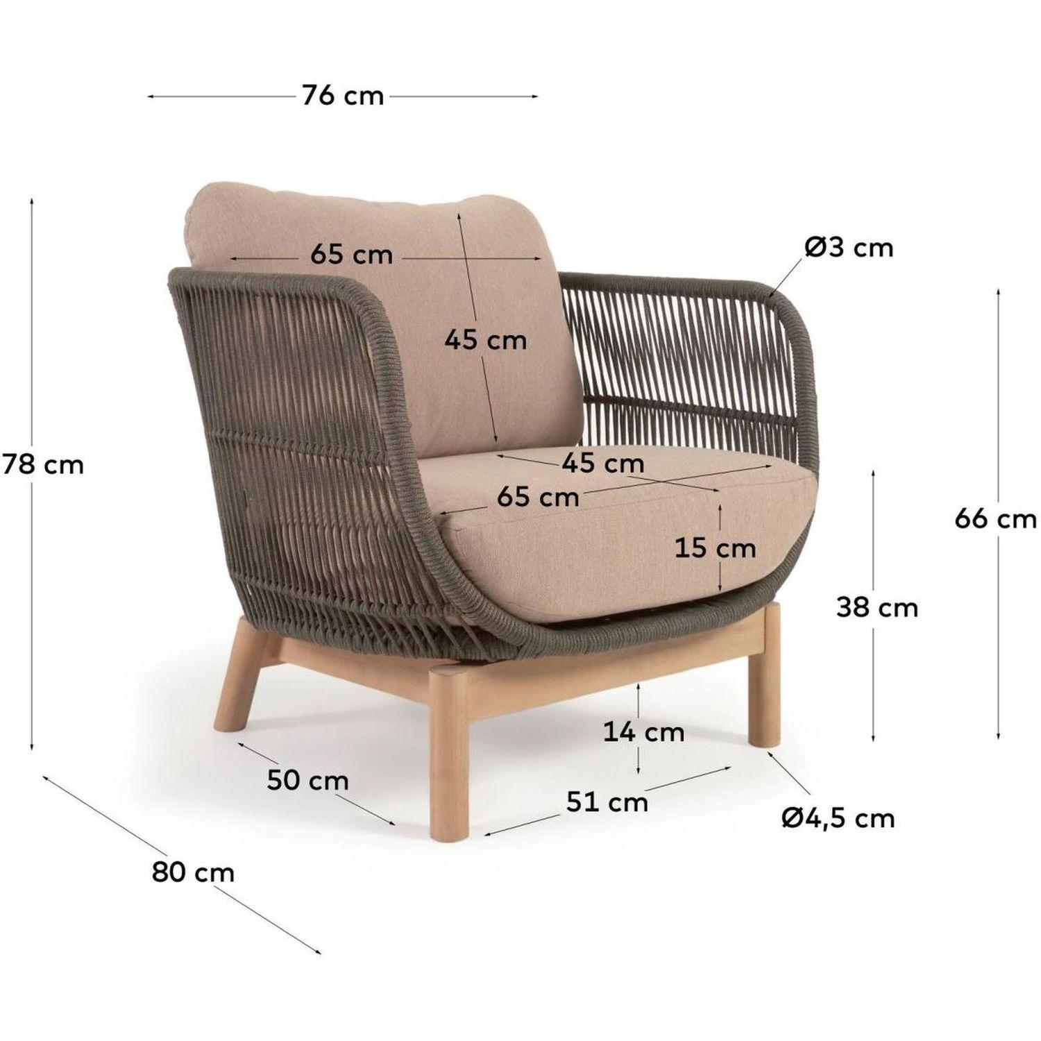 Gartensessel Catalina Cord Rope grün Akazienholz FSC