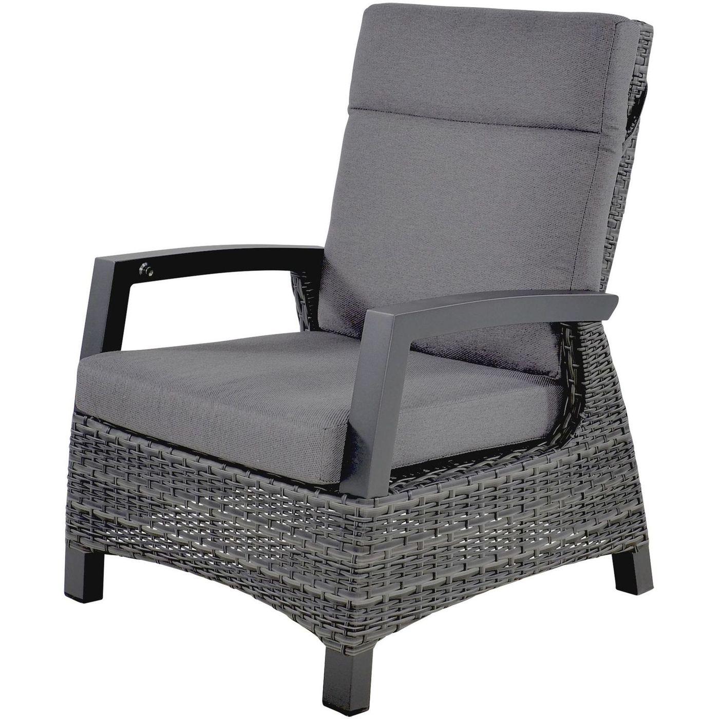 Poly Rattan Gartensessel Parma anthrazit (verstellbar)