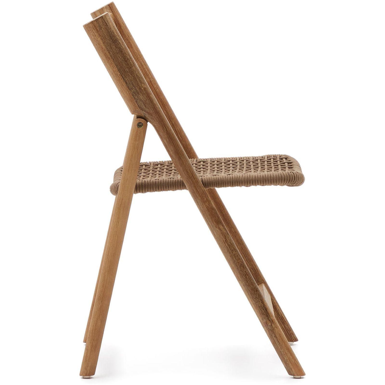 Garten Klappstuhl Dandara massives Akazienholz Seil beige 100% FSC