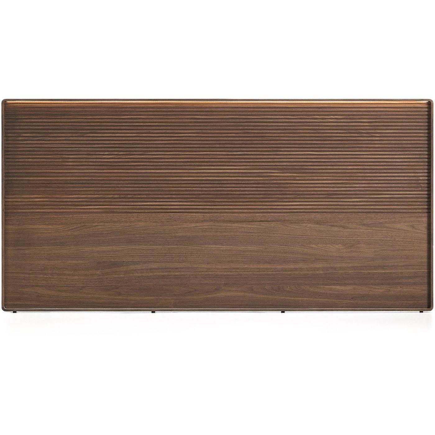Bettkopfteil Norlen aus Nussbaumfurnier mit dunklem Finish für Betten 180 x 200 cm FSC 100