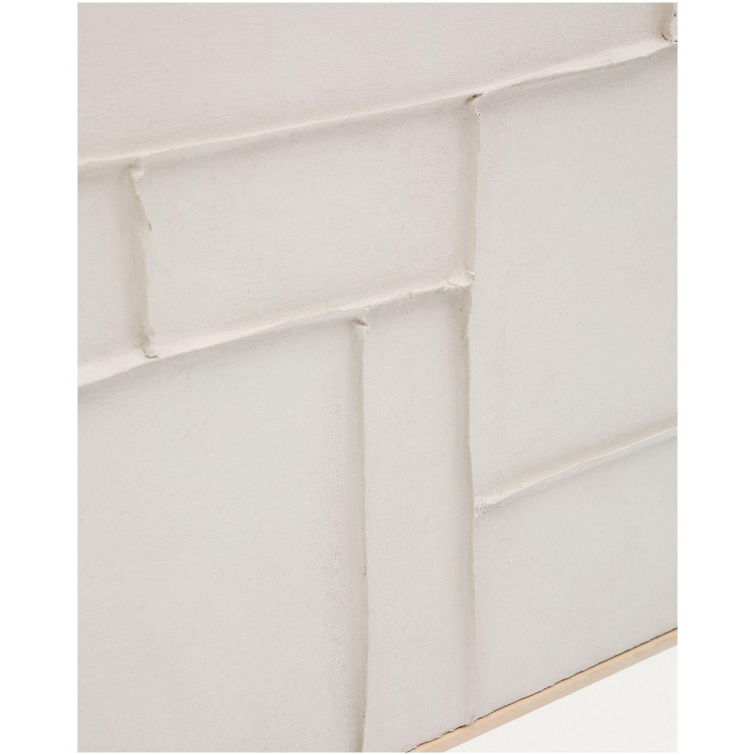 Bild Klis aus Leinen geometrische Formen weiss 80x100