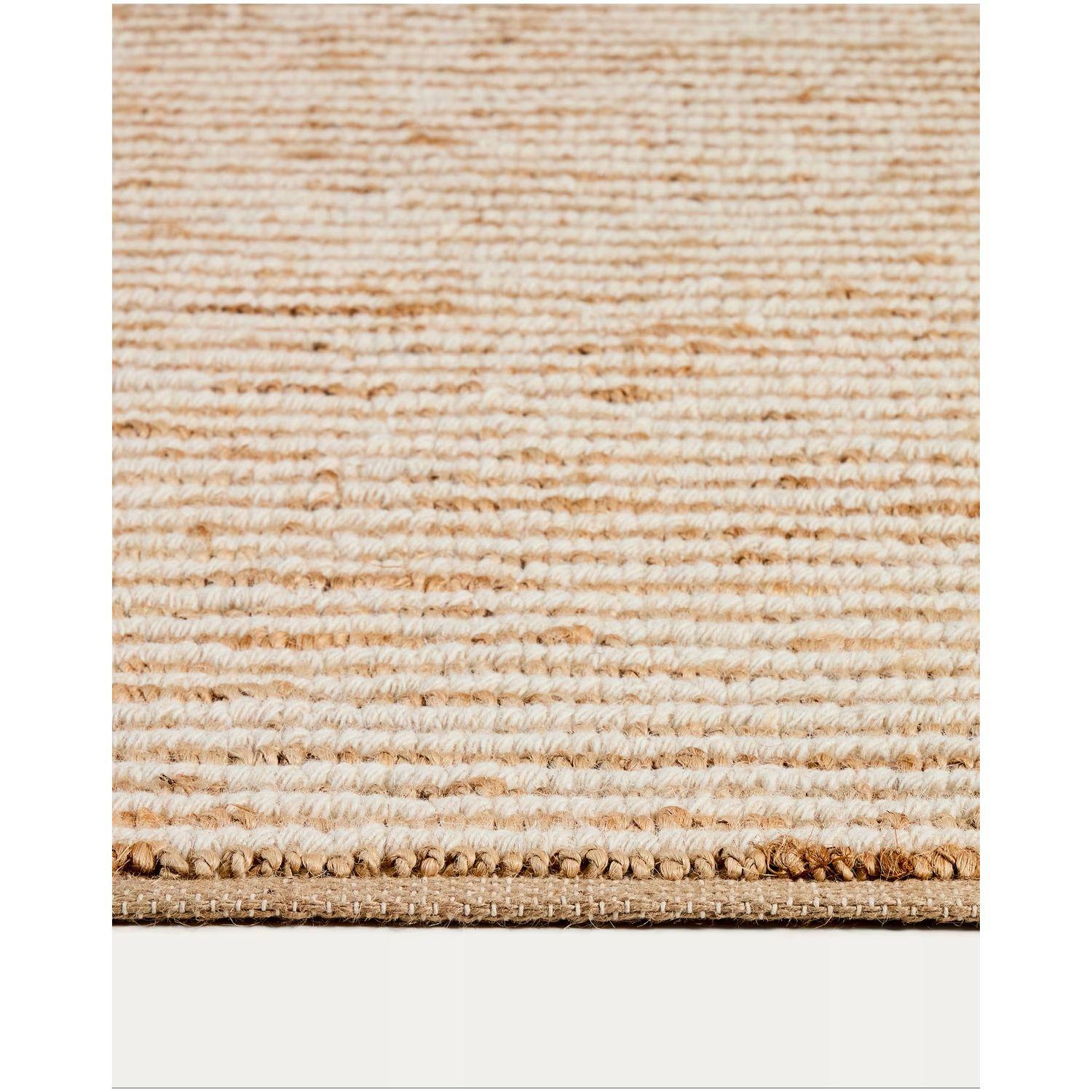 Teppich Derule aus Jute und Wolle in Beige 230x160