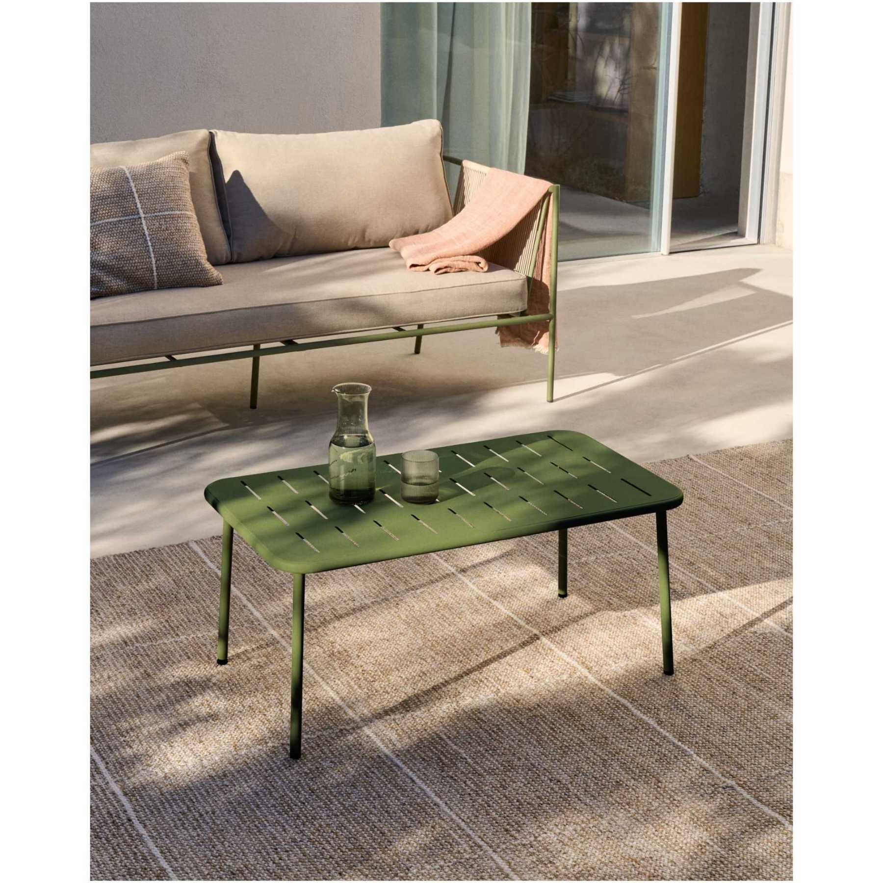 Gartensofa 2-Sitzer-Outdoor Zivia Seil ecru verzinkter Stahl grün 177.5