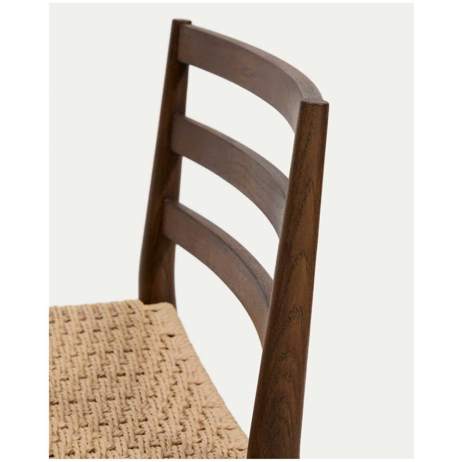 Barhocker Analy Eichenholz massiv Nussbaum-Finish Sitzhöhe 65 100% FSC