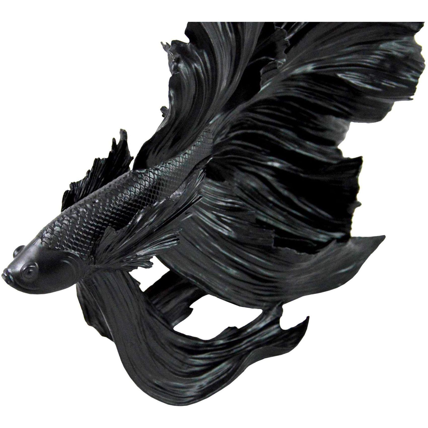 Deko Fisch Crowntail schwarz 32