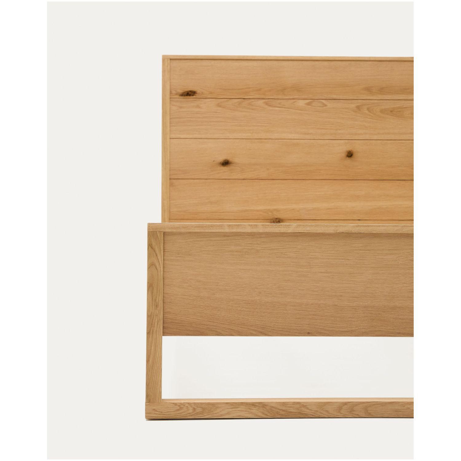 Holzbett mit Kopfteil Alguema Eichenholzfurnier Natur - Grösse: 160x200