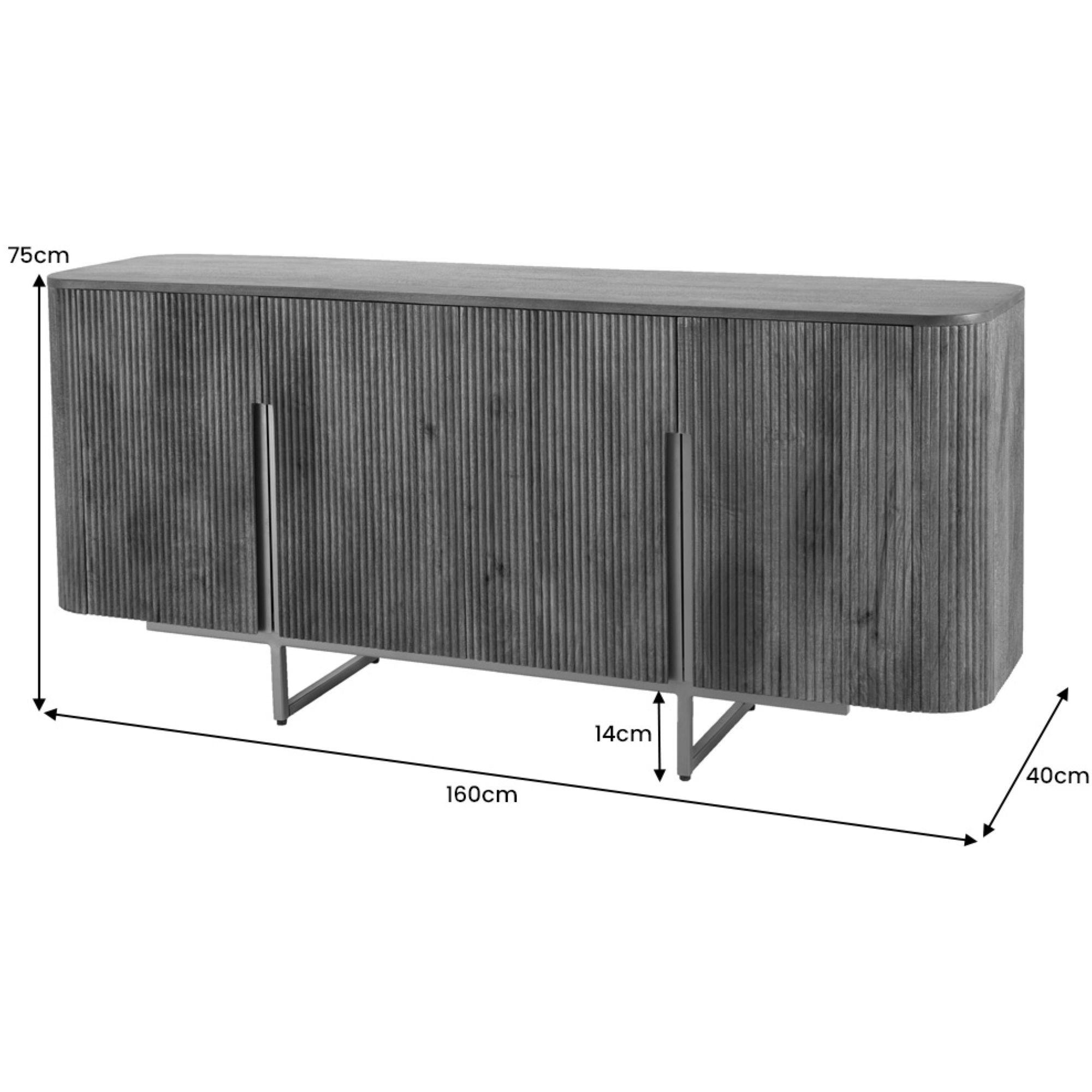 Sideboard abgerundet Cazeno Gold Mangoholz braun 160