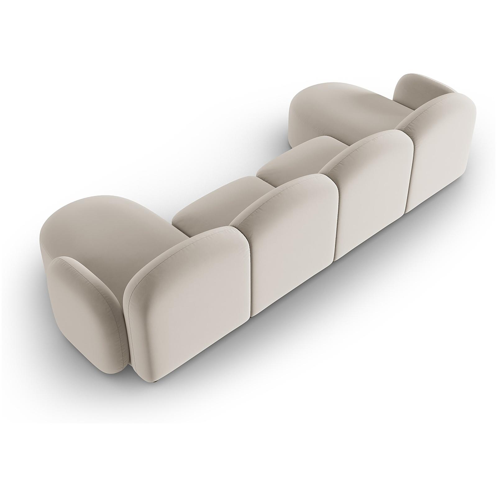 Wohnlandschaft U-Sofa Blair - Bezug: Velvet (Casino), Light Beige