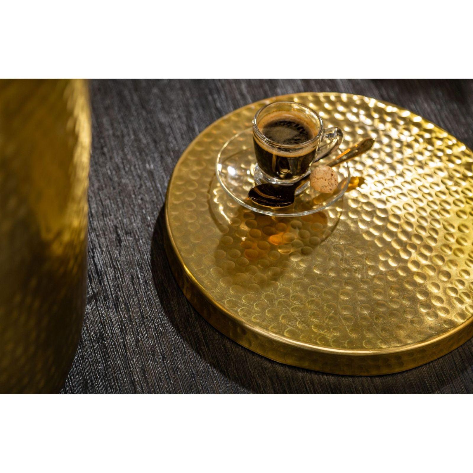 Beistelltisch rund Bazzar Storage 35cm Aluminium gold