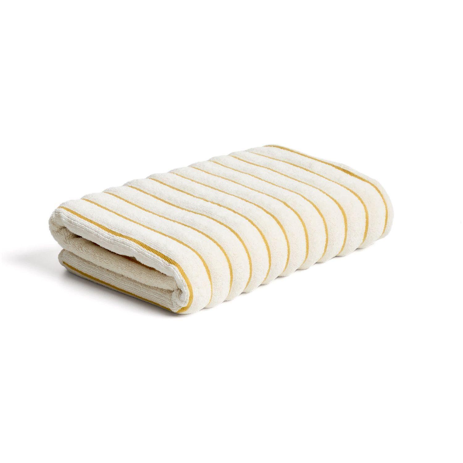 Handtuch Dorane aus 100 % Baumwolle mit gelben Streifen 70 x 140 cm