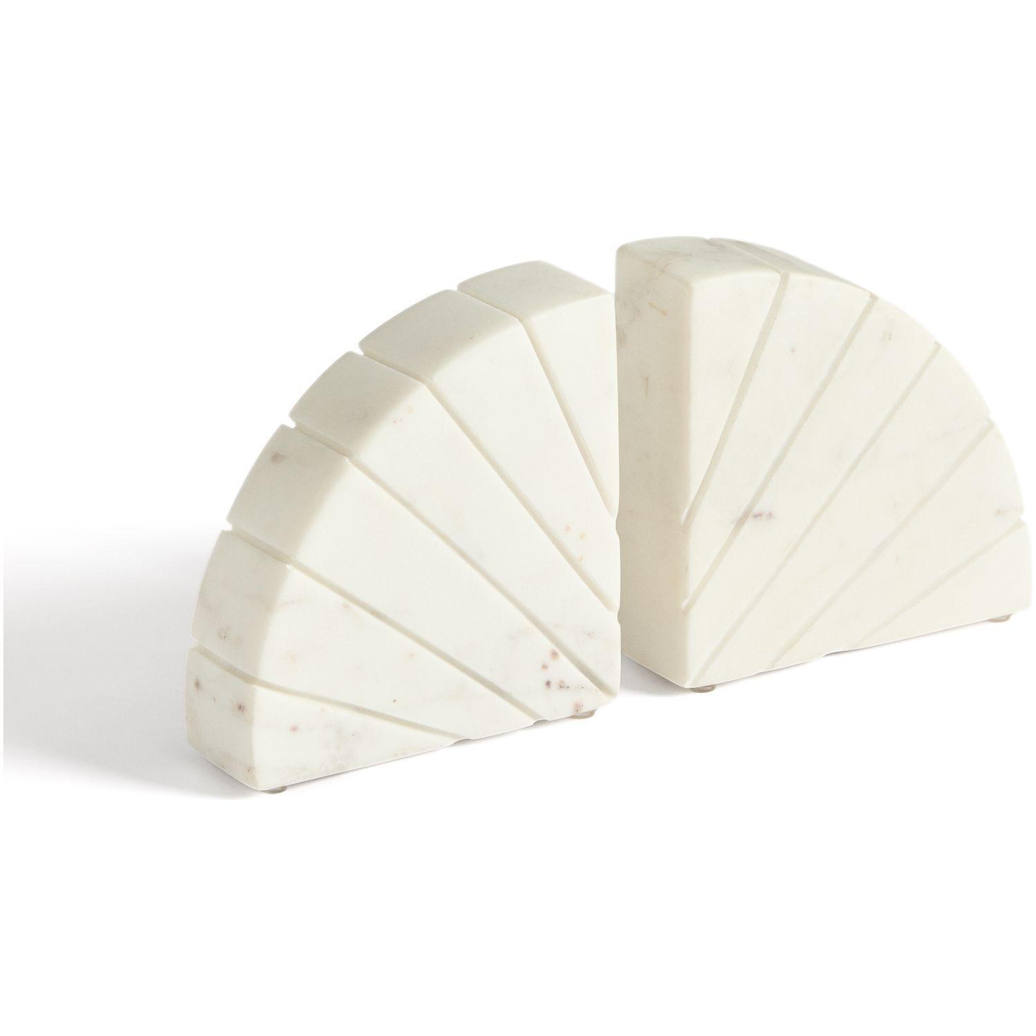 Buchstütze Serela aus weissem Marmor