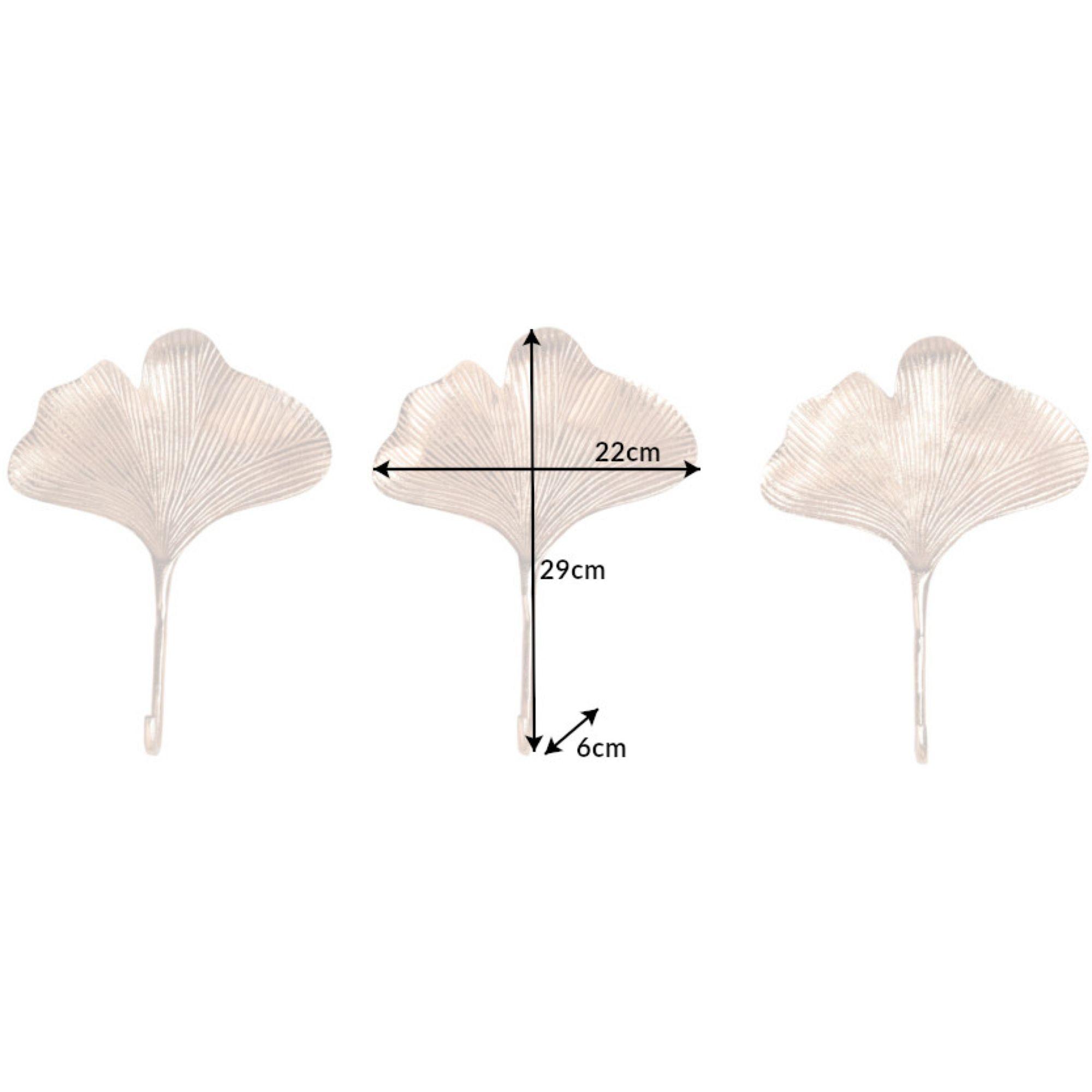 Kleiderhaken Ginkgo Metall gold (3er-Set)