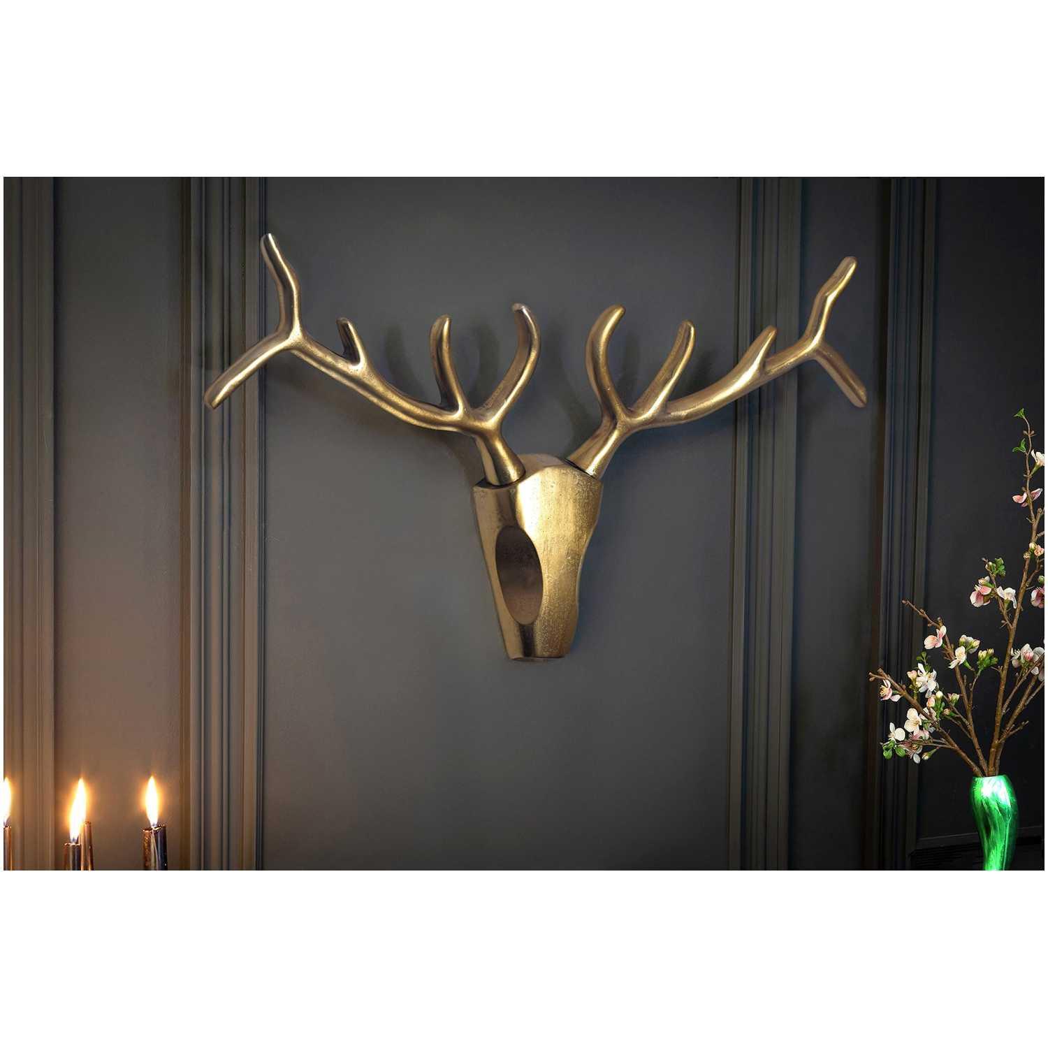 Wanddekoration Antler Aluminium gold 98cm
