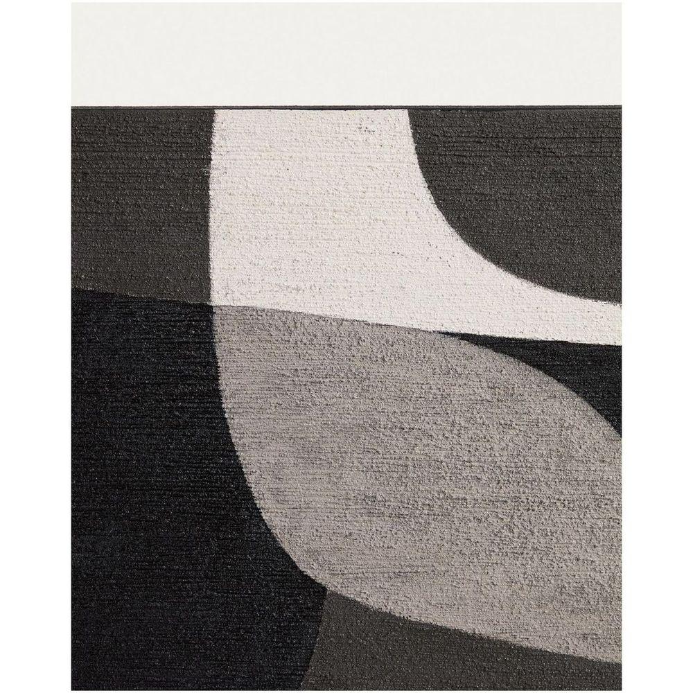 Abstraktes Bild Onure in Schwarz und Weiss 45x180