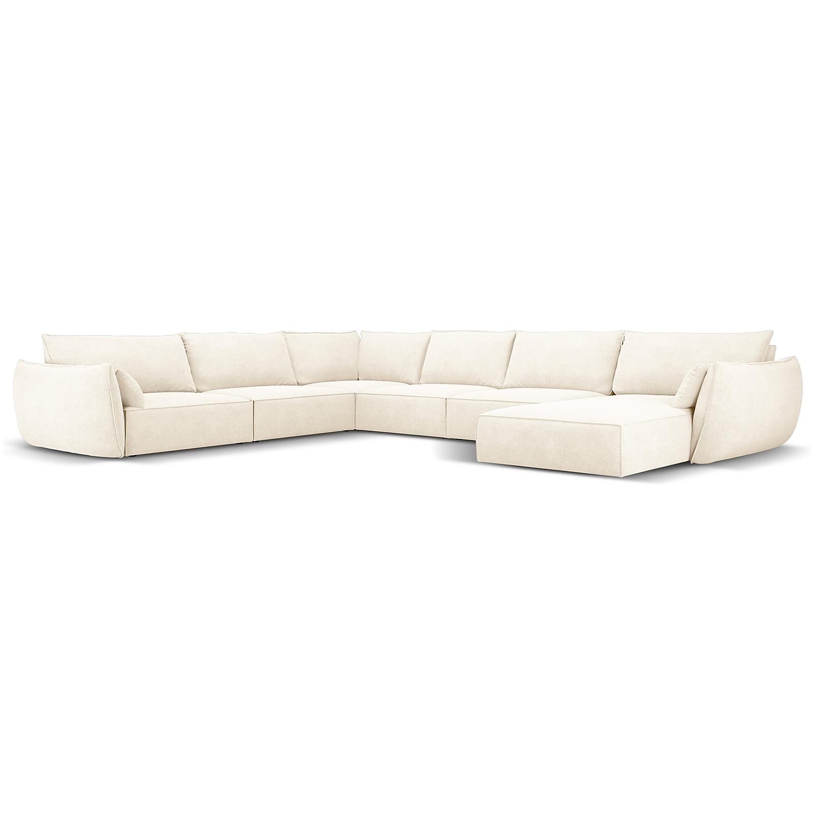 Wohnlandschaft U-Sofa Kaelle - Ausrichtung: links - Bezug: Chenille (Over The Horizon), Light Beige