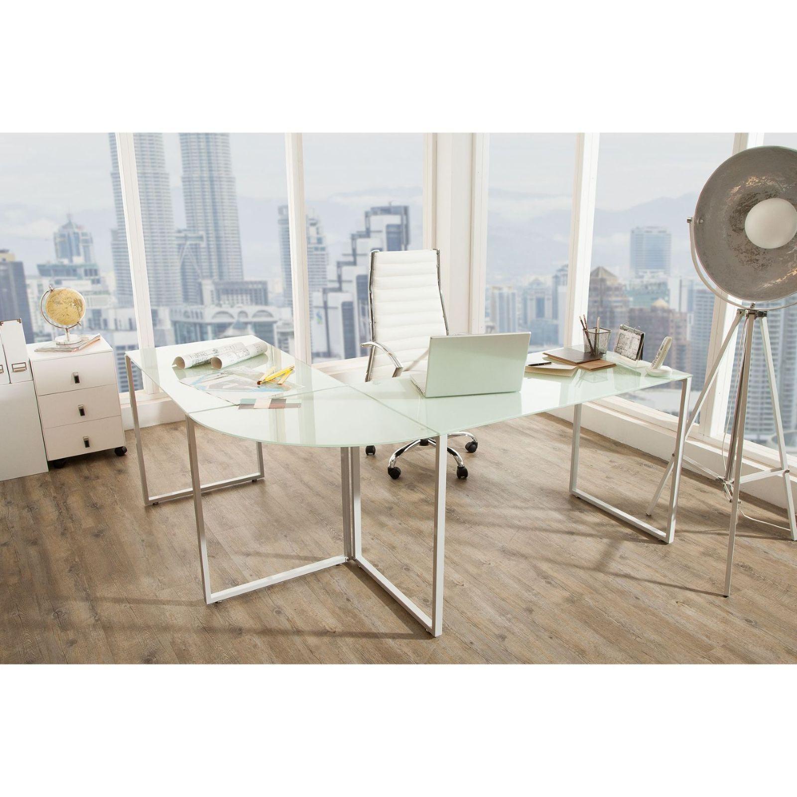Eck-Schreibtisch New Office weiss-weiss