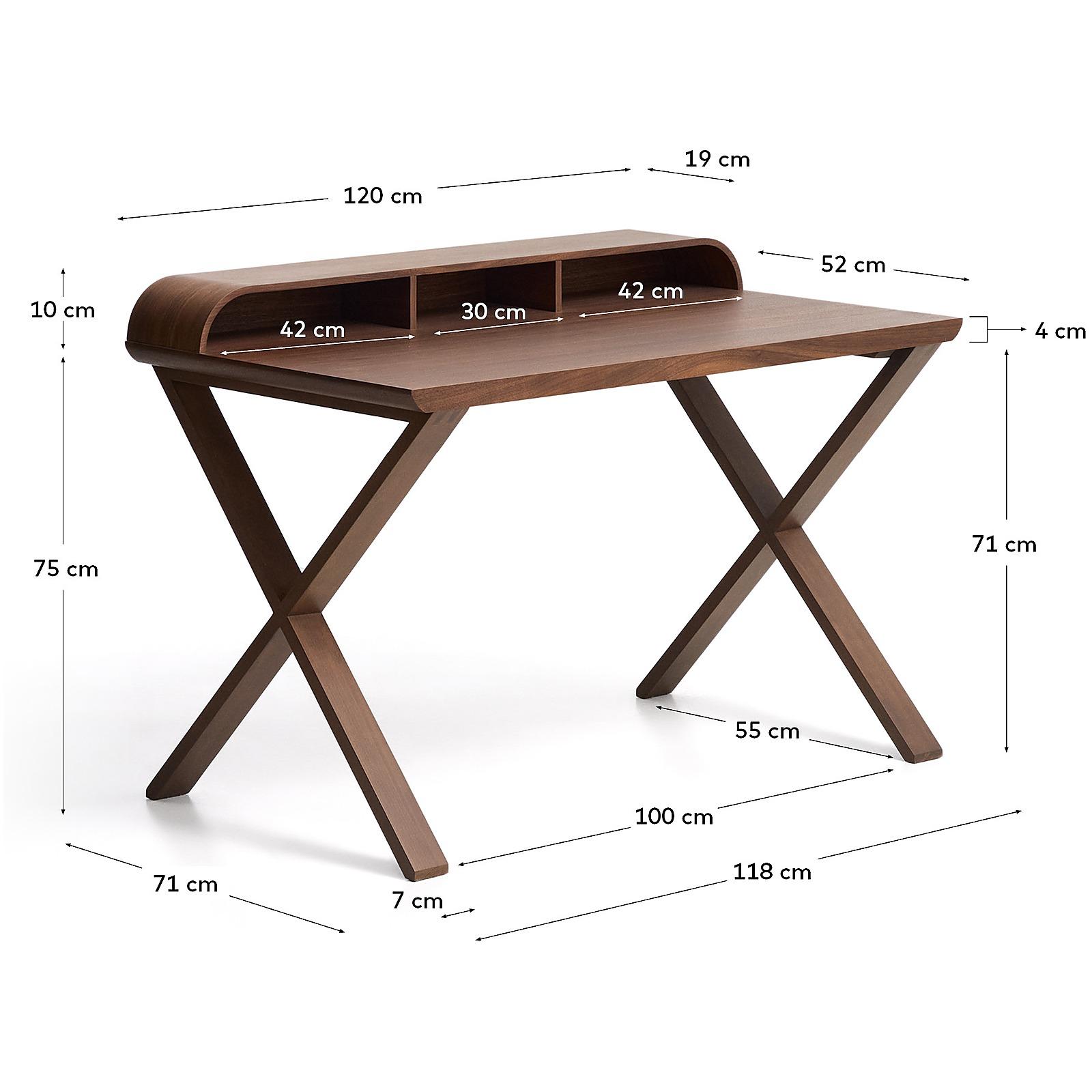 Schreibtisch Dilare aus Nussbaumfurnier 120x85