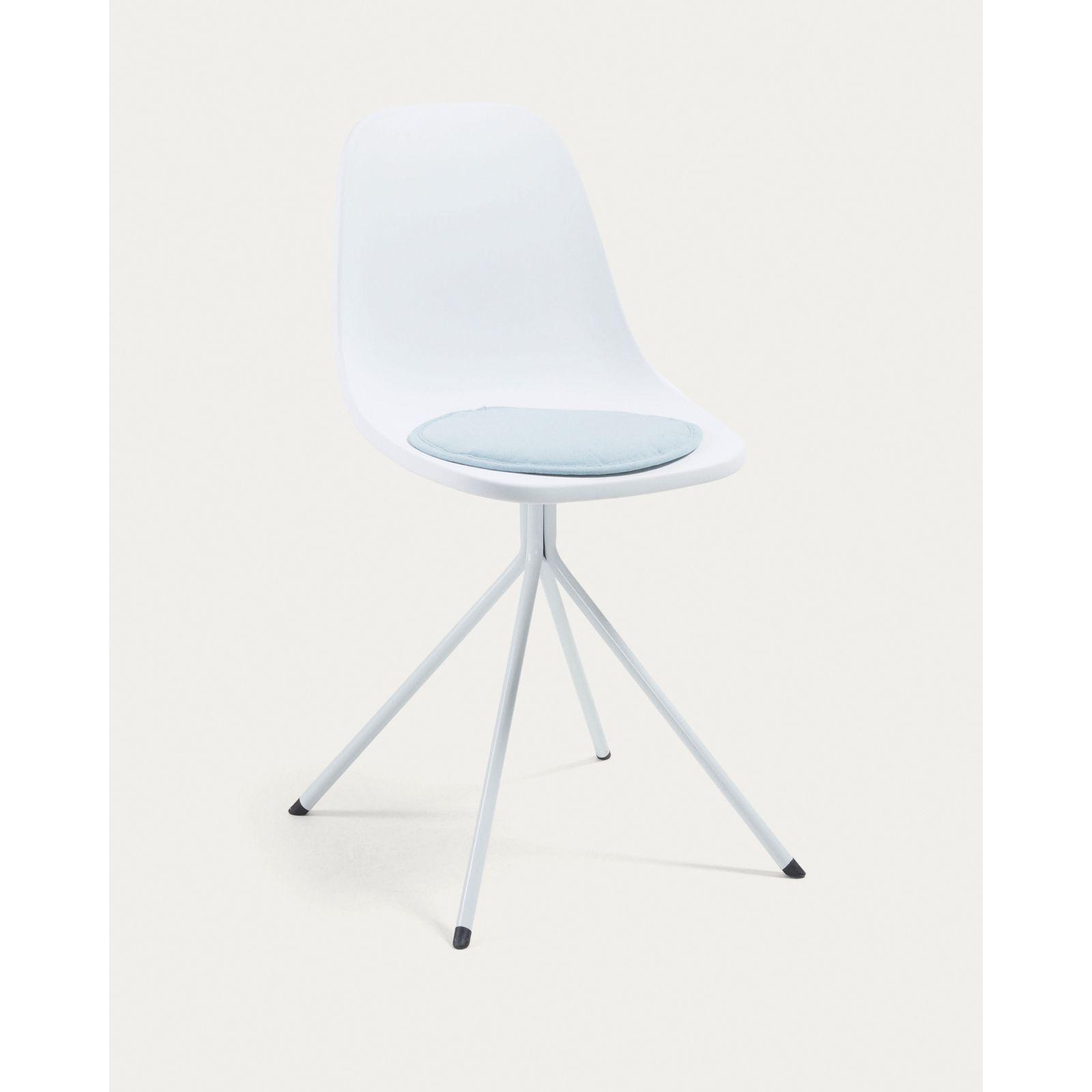 Stuhlkissen Sitzkissen rund Silke Stoff hellblau 35x35