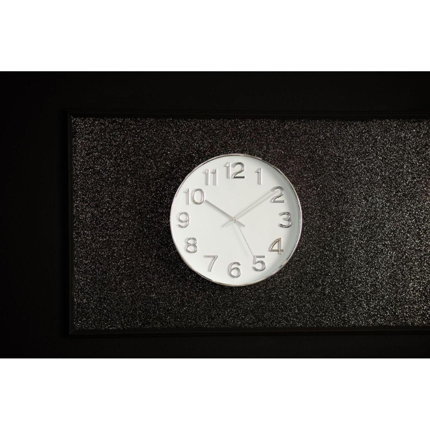 Wanduhr rund Arabische Ziffer silber 39x39