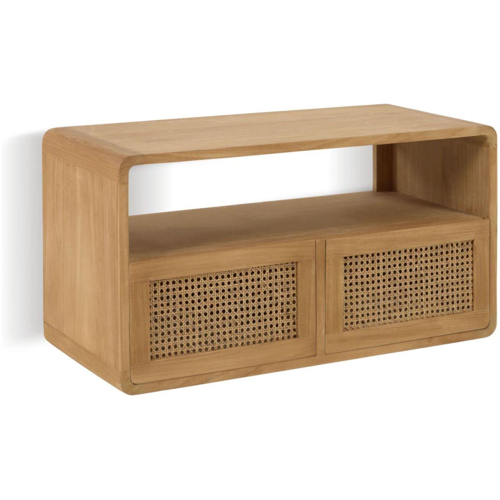 Badezimmermöbel Sabiela Wienergeflecht Teakholz 86x45