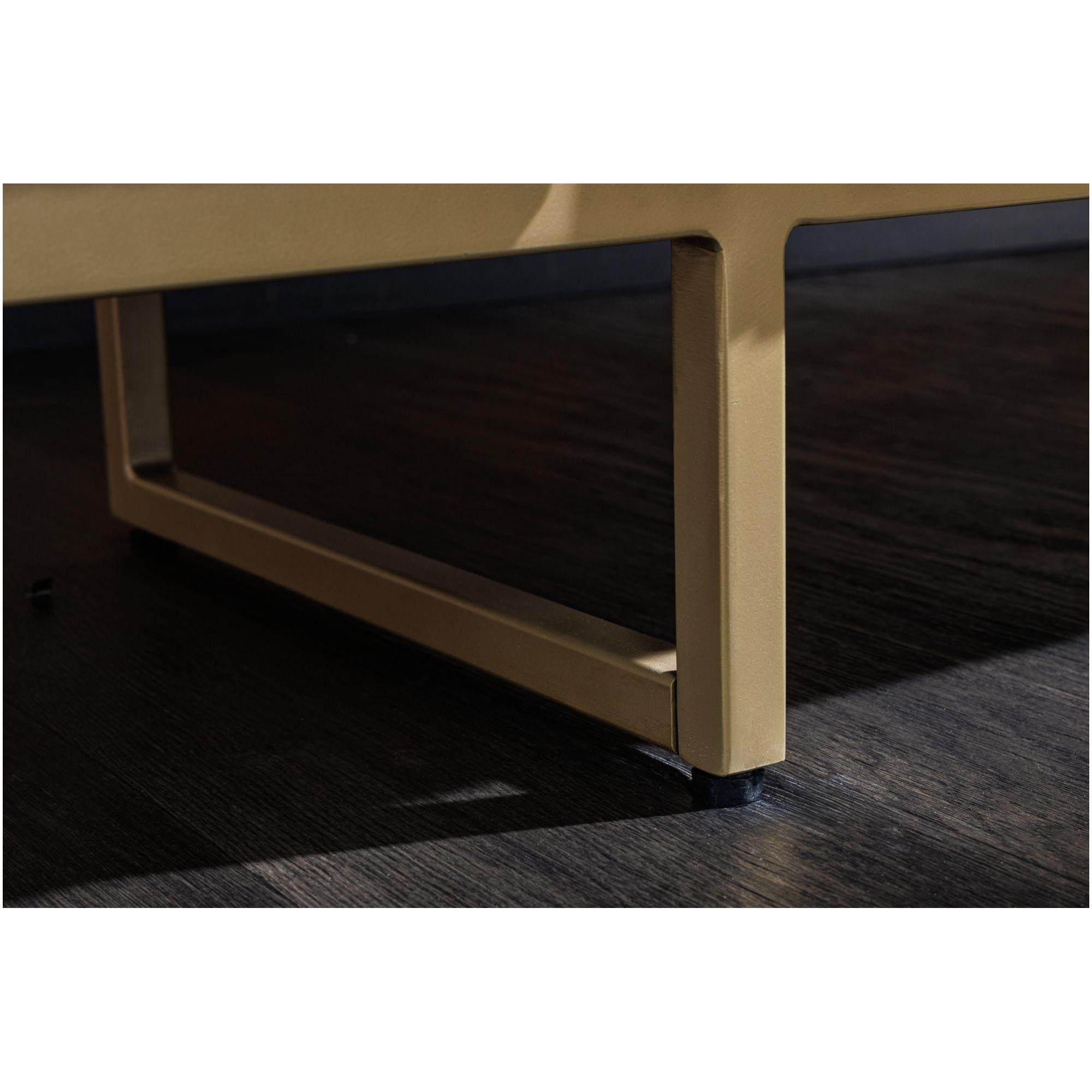 Sideboard abgerundet Cazeno Gold Marmor Mangoholz braun 160