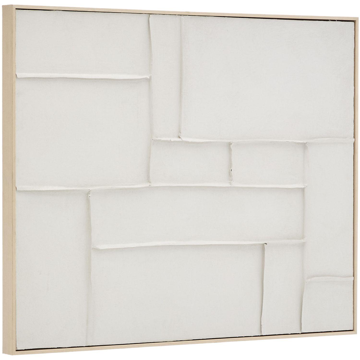 Bild Klis aus Leinen geometrische Formen weiss 80x100