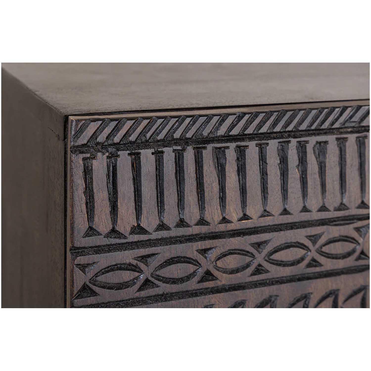 Hochkommode Vintage Ornament Mangoholz braun 100x120