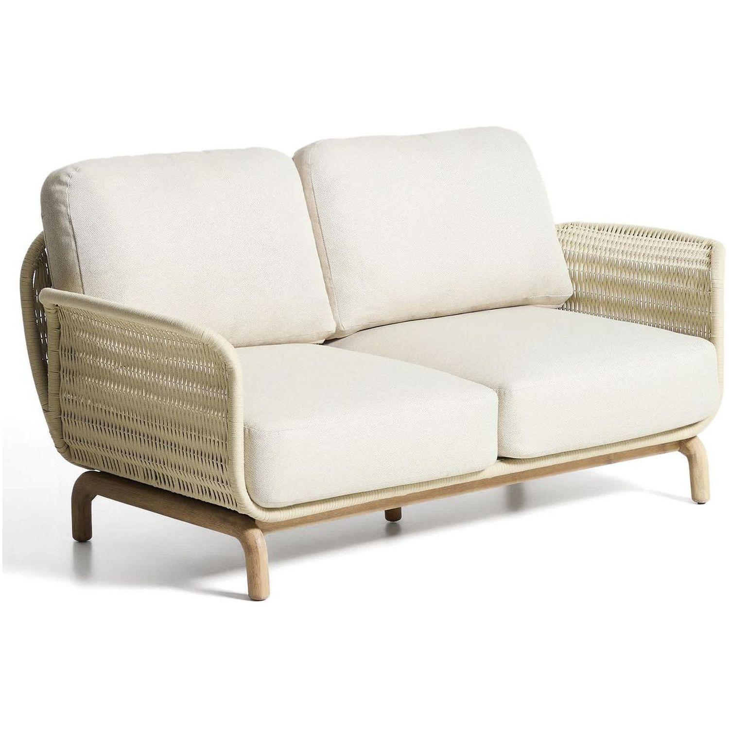 Gartensofa 2-Sitzer Alipa Akazienholz massiv Seil ecru 165