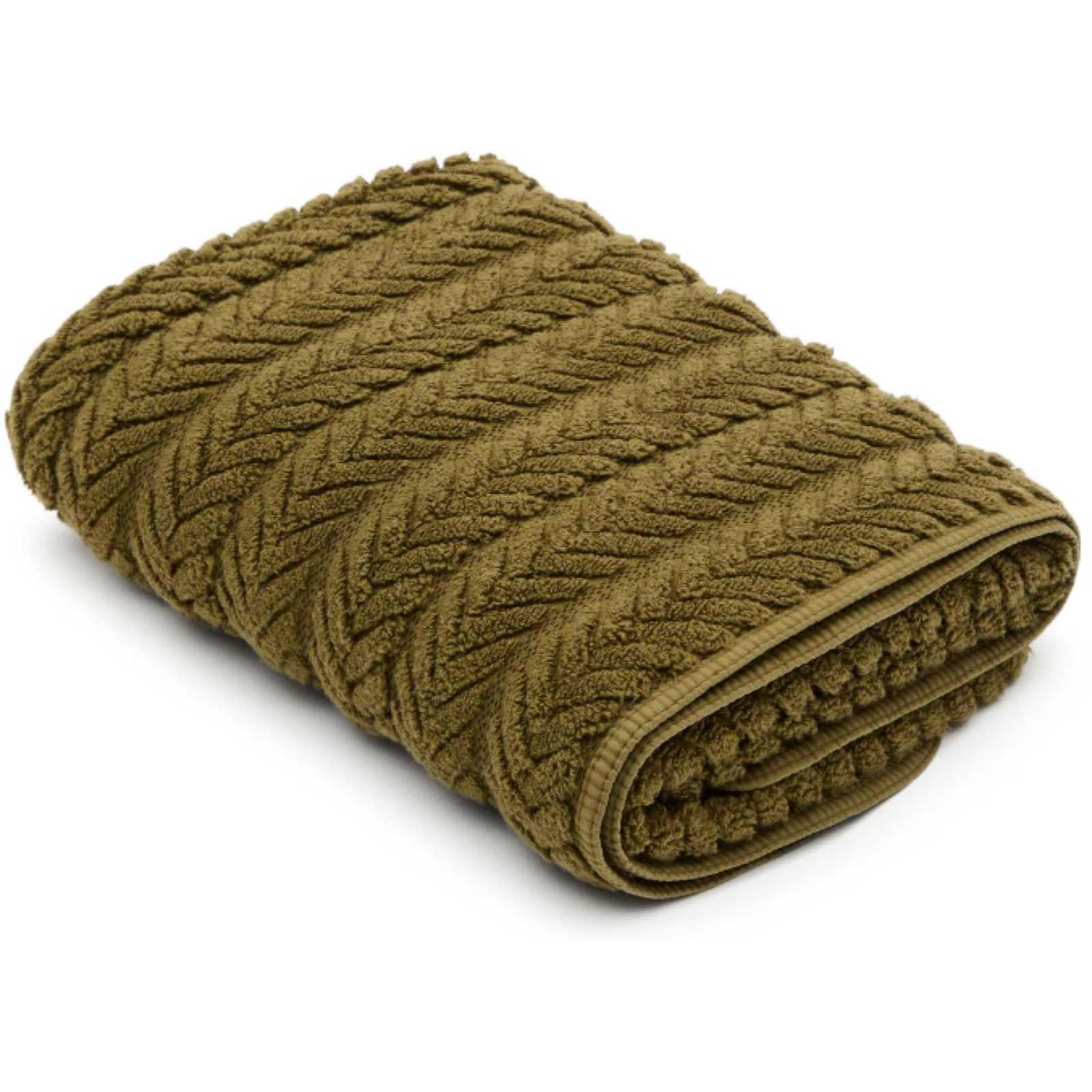 Badetuch Rune 100% Baumwolle Jacquard grün 70x140