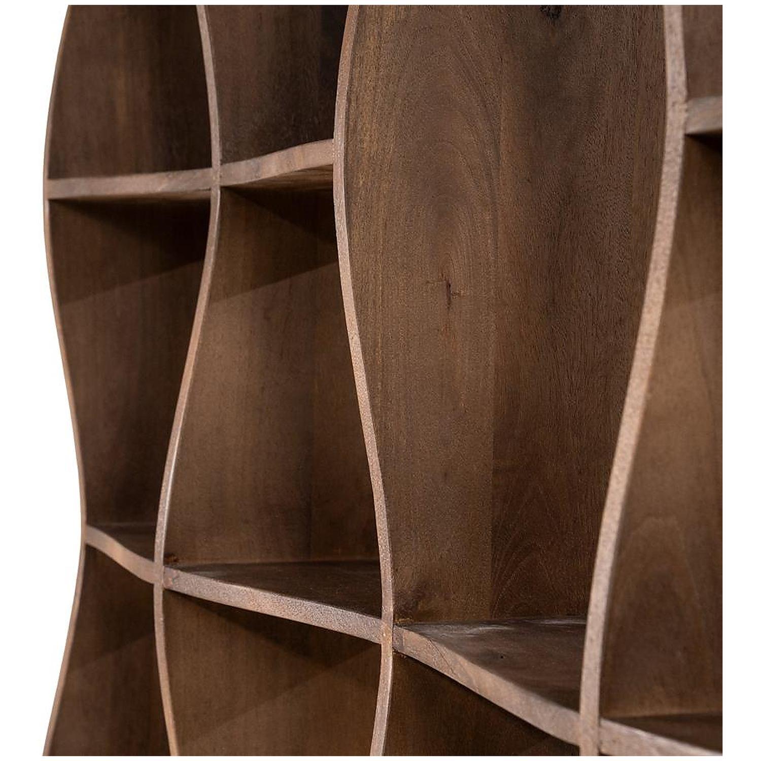 Bücherregal Jasi Wave Mangoholz braun 120x240
