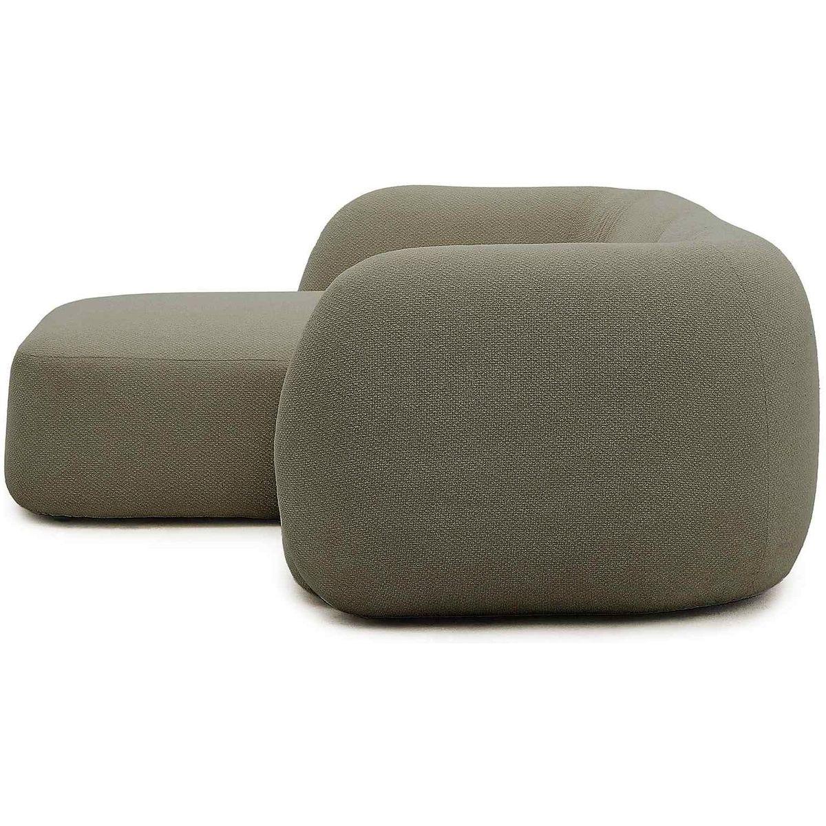 2-Sitzer-Modularsofa Martina mit Chenille und Chaiselongue links in Grün 230 cm