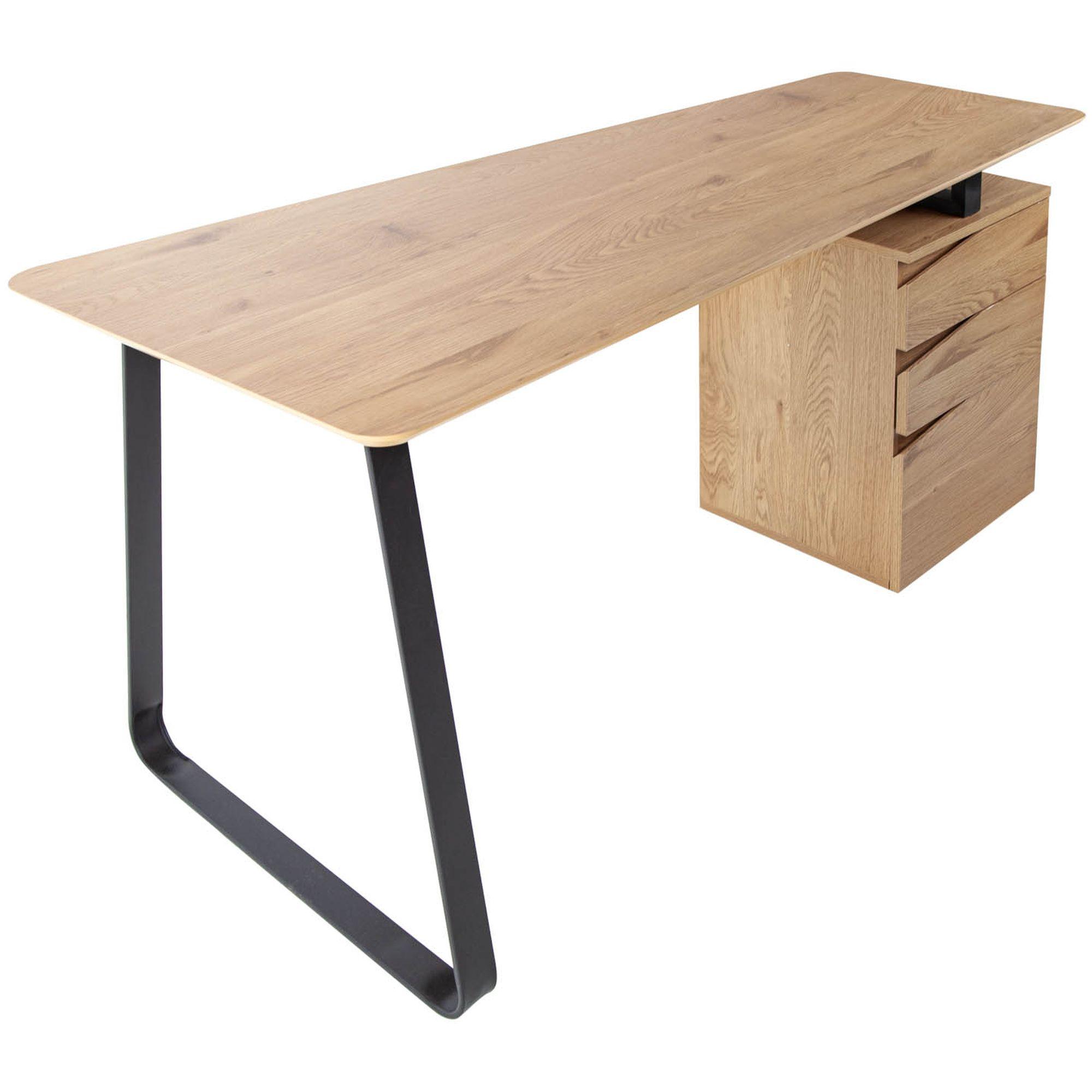 Schreibtisch Basic Studio Eichenholzfurnier (mit Schubladenkorpus)